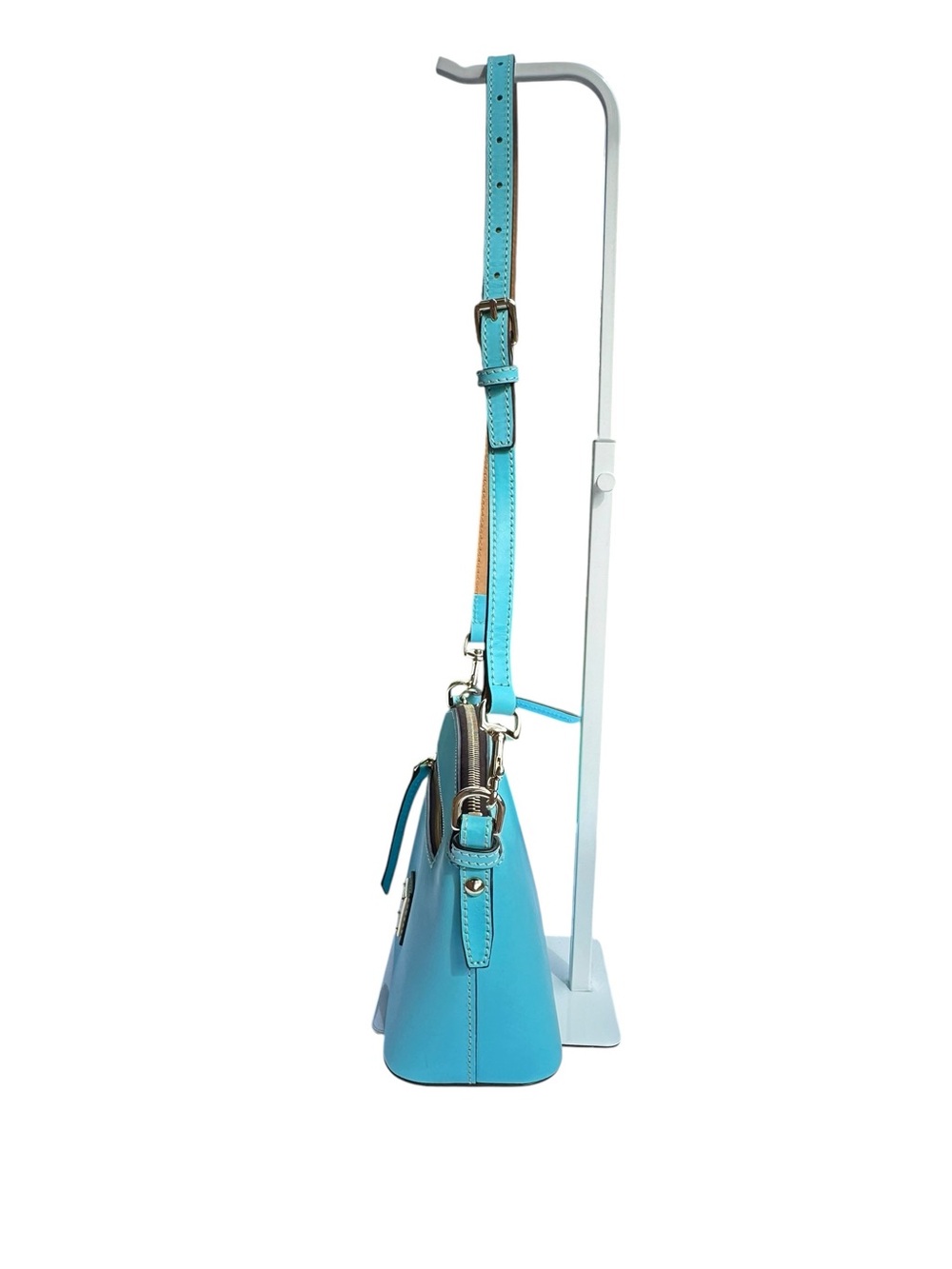 Dooney & Bourke Smooth Leather Small Domed Zip Crossbody Bag Turquoise - Picture 5 of 11